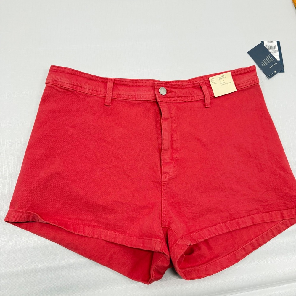 Universal Thread Red High Rise Sailor Shorts Womens Size 17 Inseam NWT